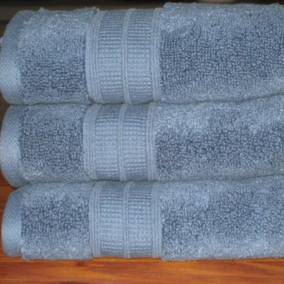 NEW Pottery Barn Hydrocotton Quick Dry 3 Blue Washcloths Cotton Made in Turkey - Picture 3 of 8